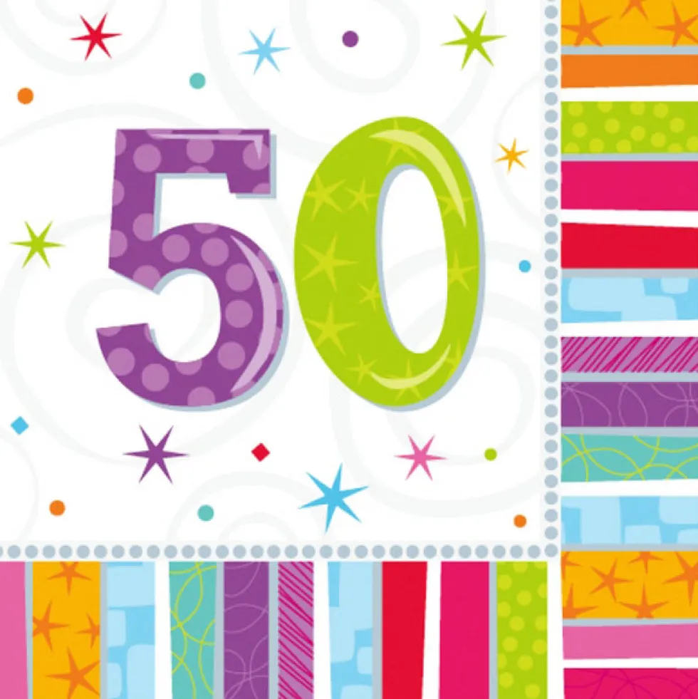 Juego de 16 servilletas felices 50