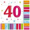 Juego de 16 servilletas felices 40