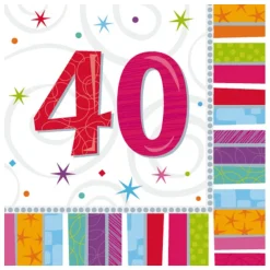 Juego de 16 servilletas felices 40