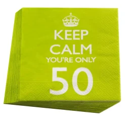 Juego de 20 servilletas Keep Calm 50 cumpleaños