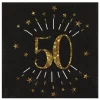 Juego de 10 Servilletas Negras 50 Cumpleaños