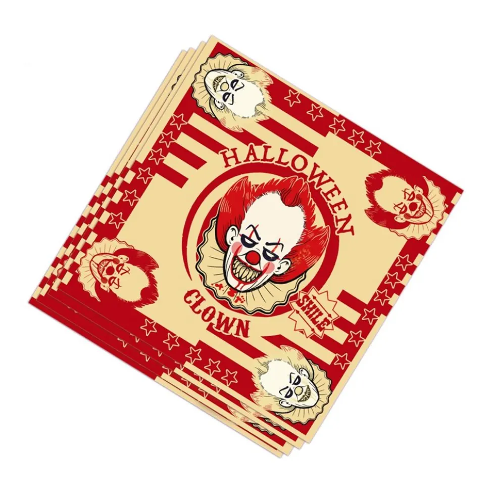 Juego de 20 Servilletas Payaso Halloween