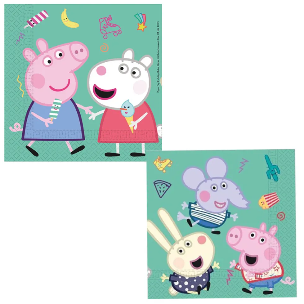 Juego de 20 Servilletas Peppa Pig y George