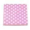 Juego de 12 servilletas Rosas con Lunares Blancos