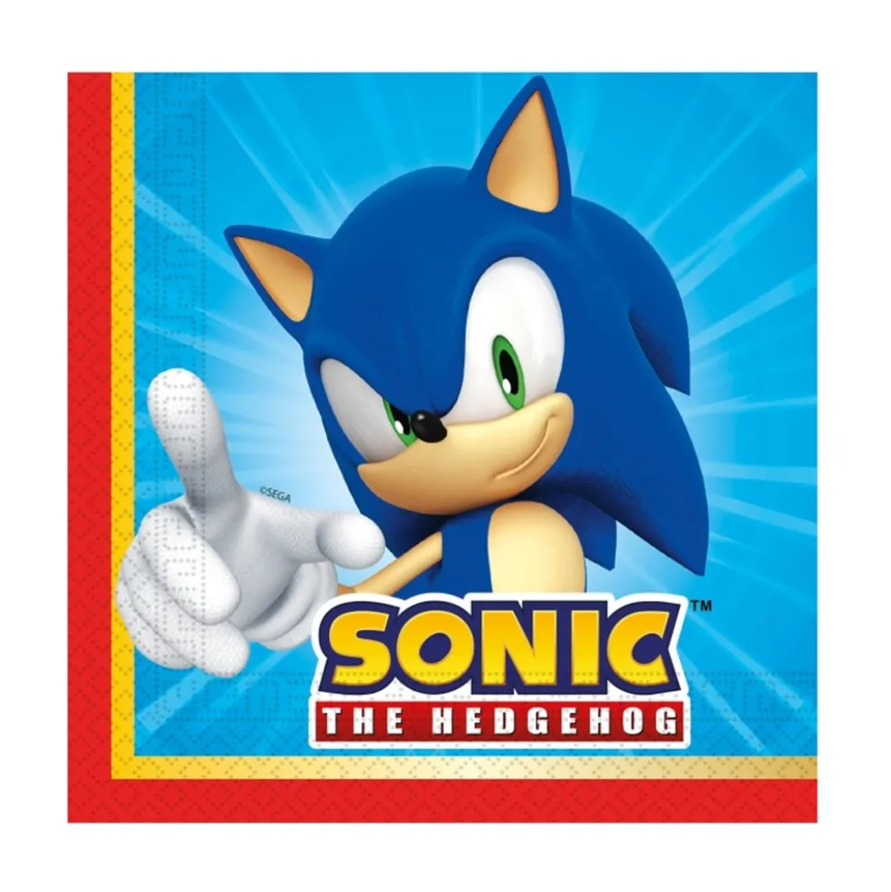 Juego de Servilletas Sonic The Hedgehog 20 ud
