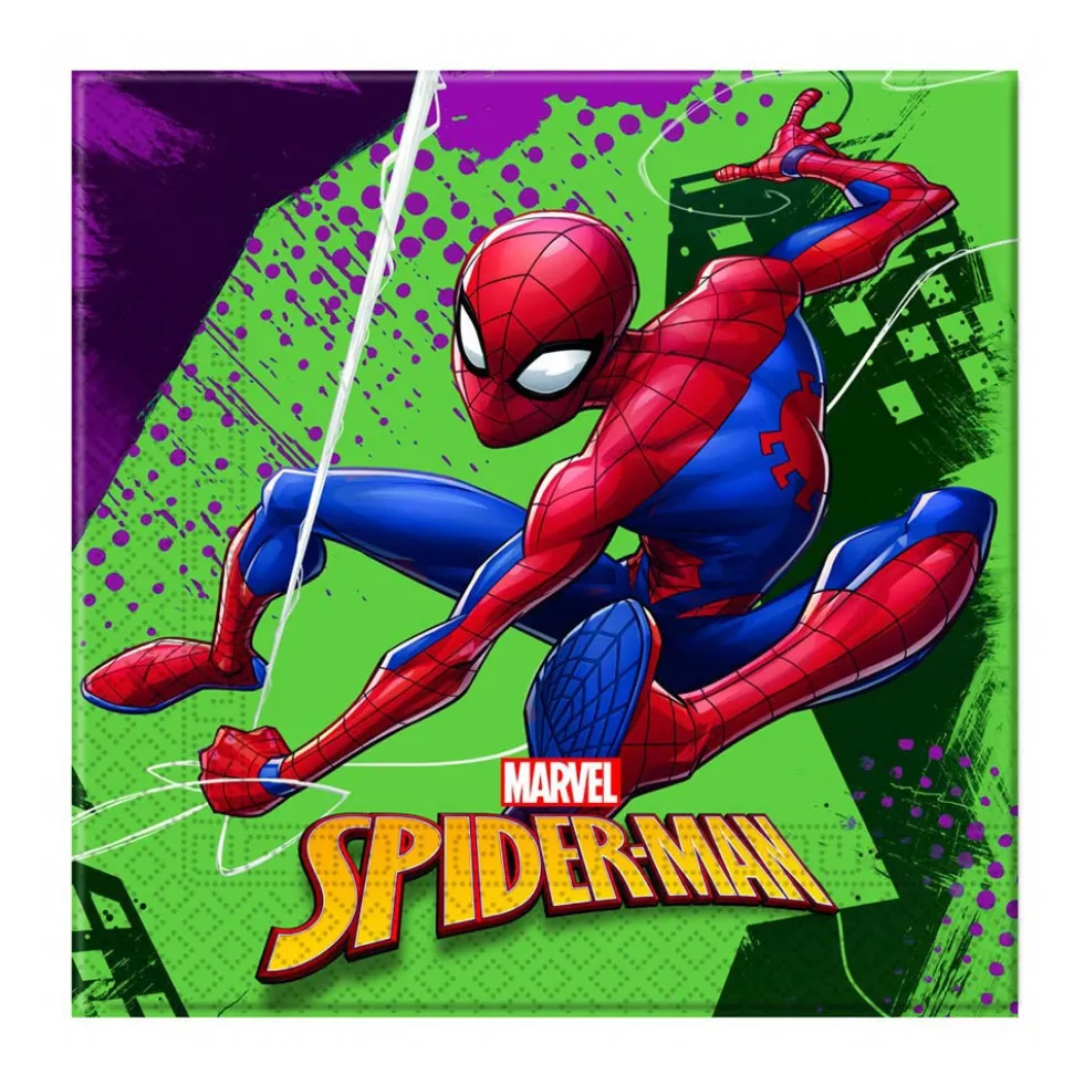 Juego de 20 Servilletas Spiderman Team Up