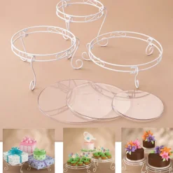 Juego de 3 Soportes Metálicos para Tartas y Dulces