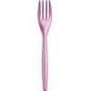 Juego de 20 Tenedores de Plástico Rosa Perlado