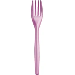 Juego de 20 Tenedores de Plástico Rosa Perlado