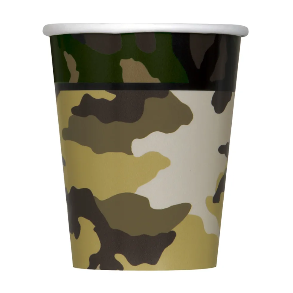 Juego de 8 Vasos Camuflaje Militar