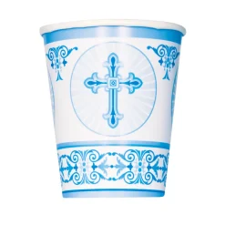 Juego de 8 Vasos Comunión Cruz Azul