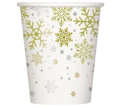 Juego de 8 Vasos Copos de Nieve