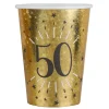 Juego de 10 Vasos Dorados 50 Cumpleaños