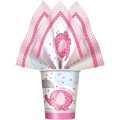 Juego de 8 Vasos Elefante Rosa