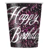 Juego de 8 Vasos Happy Birthday Rosa