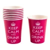 Juego de 8 vasos Keep Calm color rosa