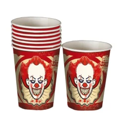 Juego de 8 Vasos Payaso Halloween