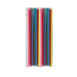 Juego de 18 Velas Alargadas Multicolor 16 cm