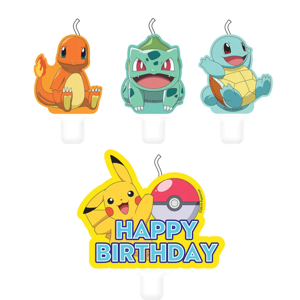 Juego de 4 Velas Cumpleaños Pokémon