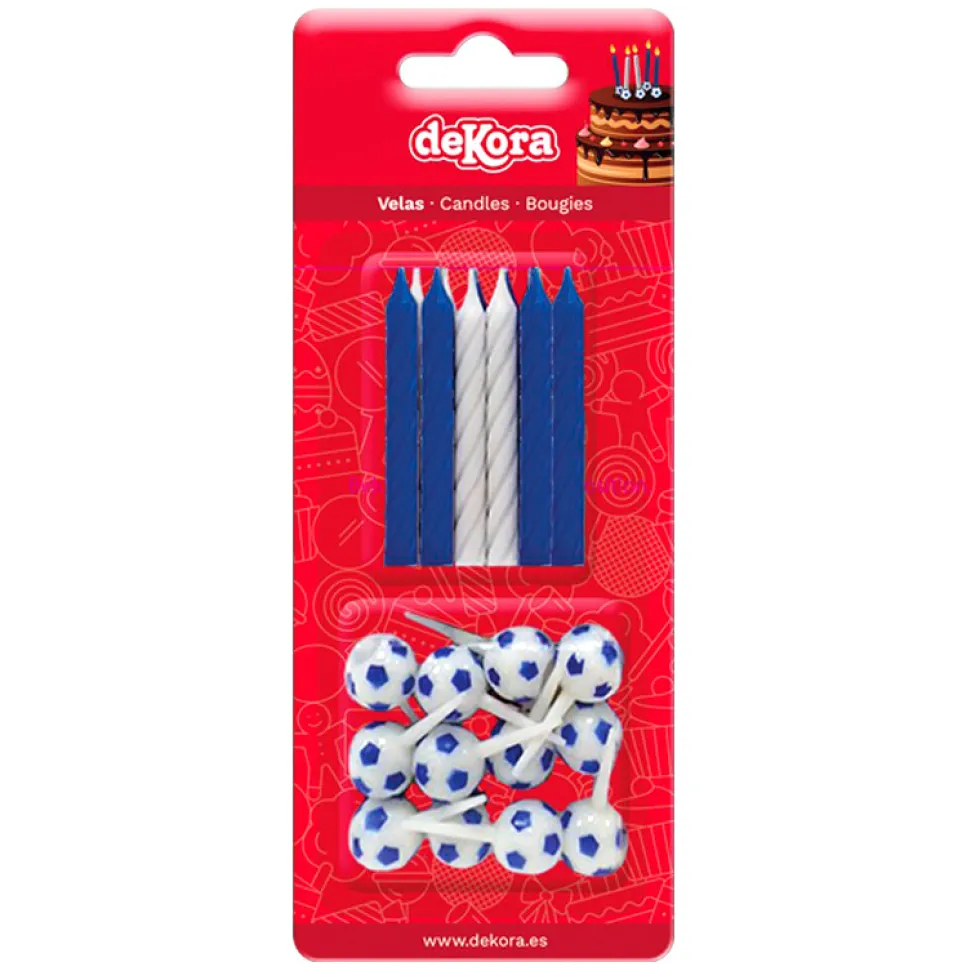 Juego de 12 Velas Fútbol - Dekora