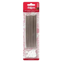 Juego de 16 Velas Metálicas color Plata 13 cm - Dekora