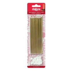 Juego de 16 Velas Metálicas color Oro 13 cm