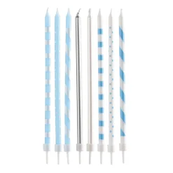Juego de 16 Velas Mix Azul 13 cm