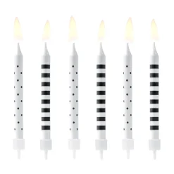 Juego de 6 Velas Negras y Blancas