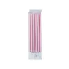 Juego de 12 velas rosa perlado 10cm