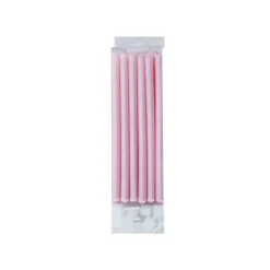 Juego de 12 velas rosa perlado 10cm