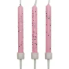 Juego de 10 Velas Rosas con Brillo