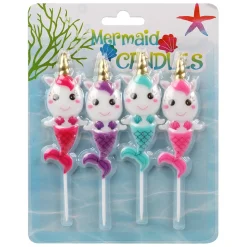 Juego de 4 Velas Unicornio Sirena