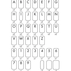 Juego Estampador Letras y Números 73 Piezas