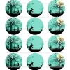 Juego 12 Impresiones Papel Comestible Halloween C 6 cm