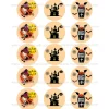Juego 15 Impresiones Papel Comestible Dulce Halloween C 5 cm