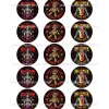 Juego 15 Impresiones Papel Comestible Halloween Monsters A 5 cm