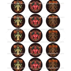 Juego 15 Impresiones Papel Comestible Halloween Monsters B 5 cm