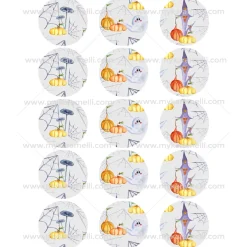 Juego 15 Impresiones Papel Comestible Halloween Modelo E 5 cm