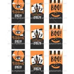 Juego 9 Impresiones Papel Comestible Halloween Rectangular C