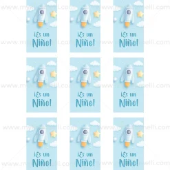 Juego 9 Impresiones Papel Comestible Es un Niño B
