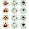 Juego 12 Impresiones Papel de Azúcar Happy Halloween 6 cm