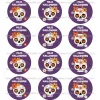 Juego 12 Impresiones Papel de Azúcar Catrinas Halloween 6 cm