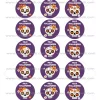 Juego 15 Impresiones Papel de Azúcar Catrinas Halloween 5 cm