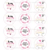 Juego 12 Impresiones Papel de Azúcar Logo San Valentín C 6 cm