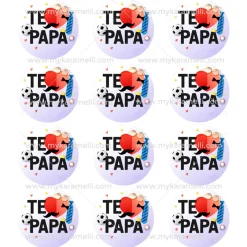 Juego 12 Impresiones Papel de Azúcar Día del Padre G 6 cm