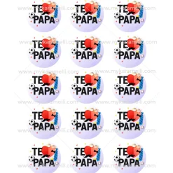Juego 15 Impresiones Papel de Azúcar Día del Padre G 5 cm