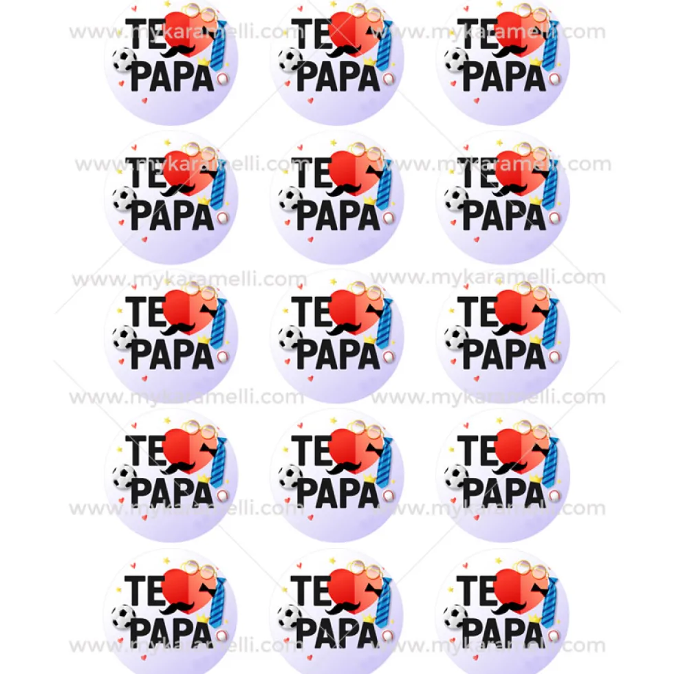 Juego 15 Impresiones Papel de Azúcar Día del Padre G 5 cm