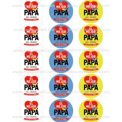 Juego 15 Impresiones Papel de Azúcar Día del Padre H 5 cm