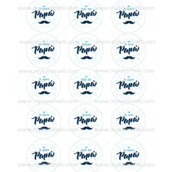 Juego 15 Impresiones Papel de Azúcar Día del Padre I 5 cm