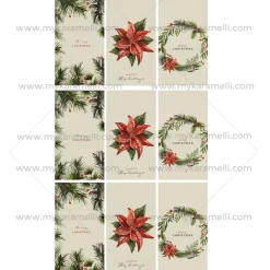 Juego 9 Impresiones 9x5 cm en Papel Comestible Navidad Rectangular B